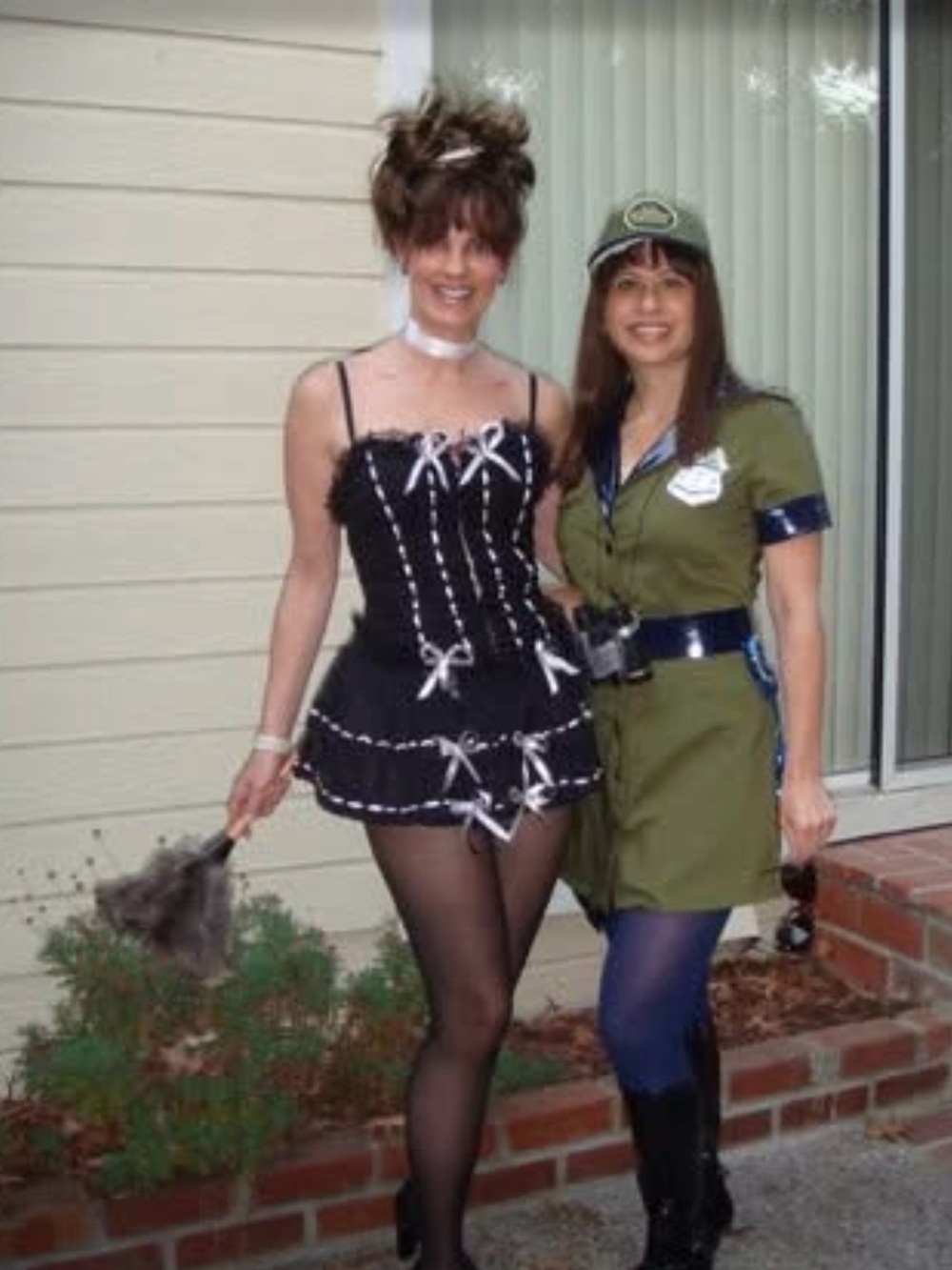 Kids Black French Maid Costume with White Trim